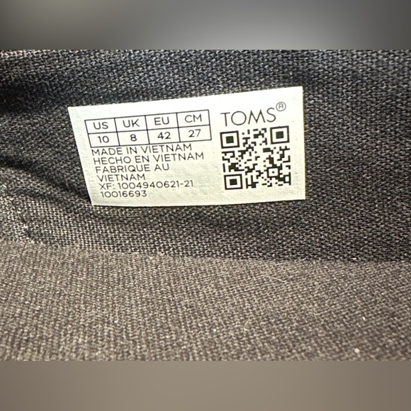 New With Tags Tom’s Classic Alpargata Loafer Flats Black & Gray Women’s Sz 10 - Picture 6 of 11